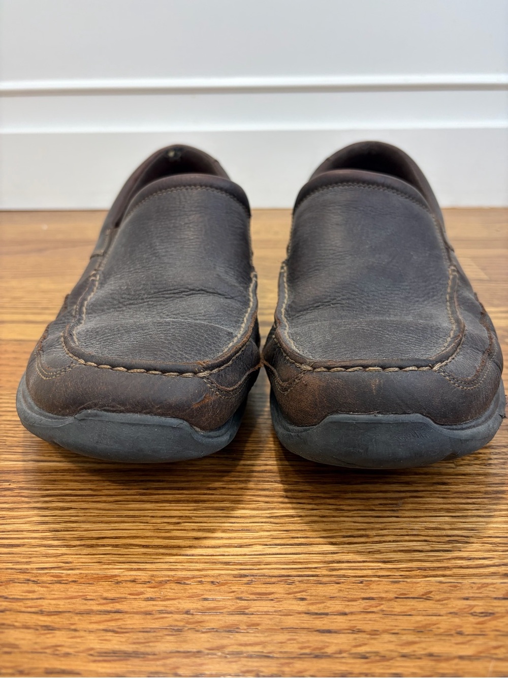 Rockport Junction Point Brown Leather Slip On Shoes (11) - Picture 4 of 8